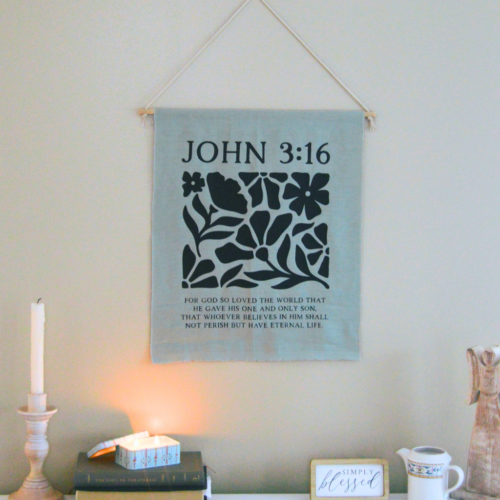 Custom Bible Verse Linen Banner