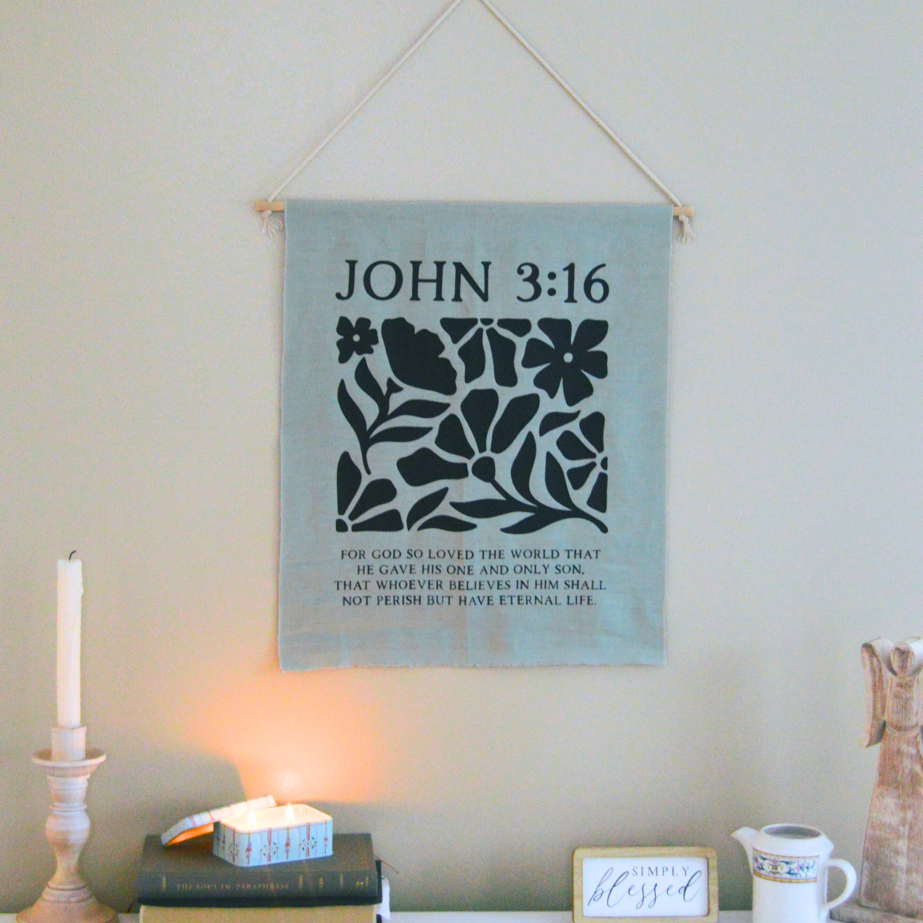 Custom Bible Verse Linen Banner