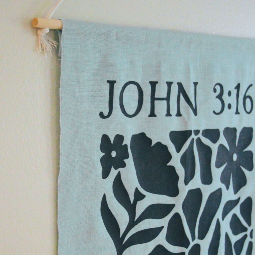 Custom Bible Verse Linen Banner