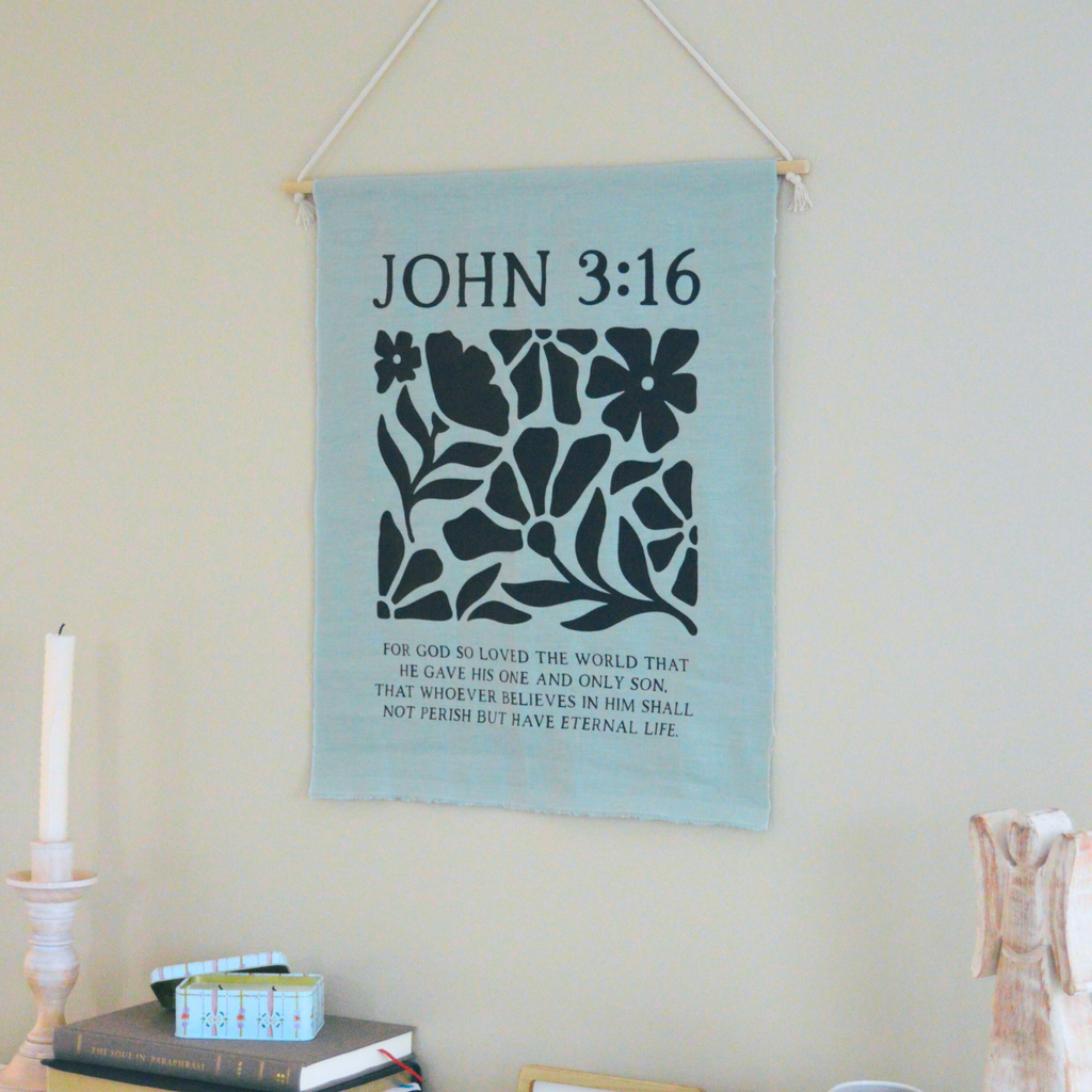 Custom Bible Verse Linen Banner