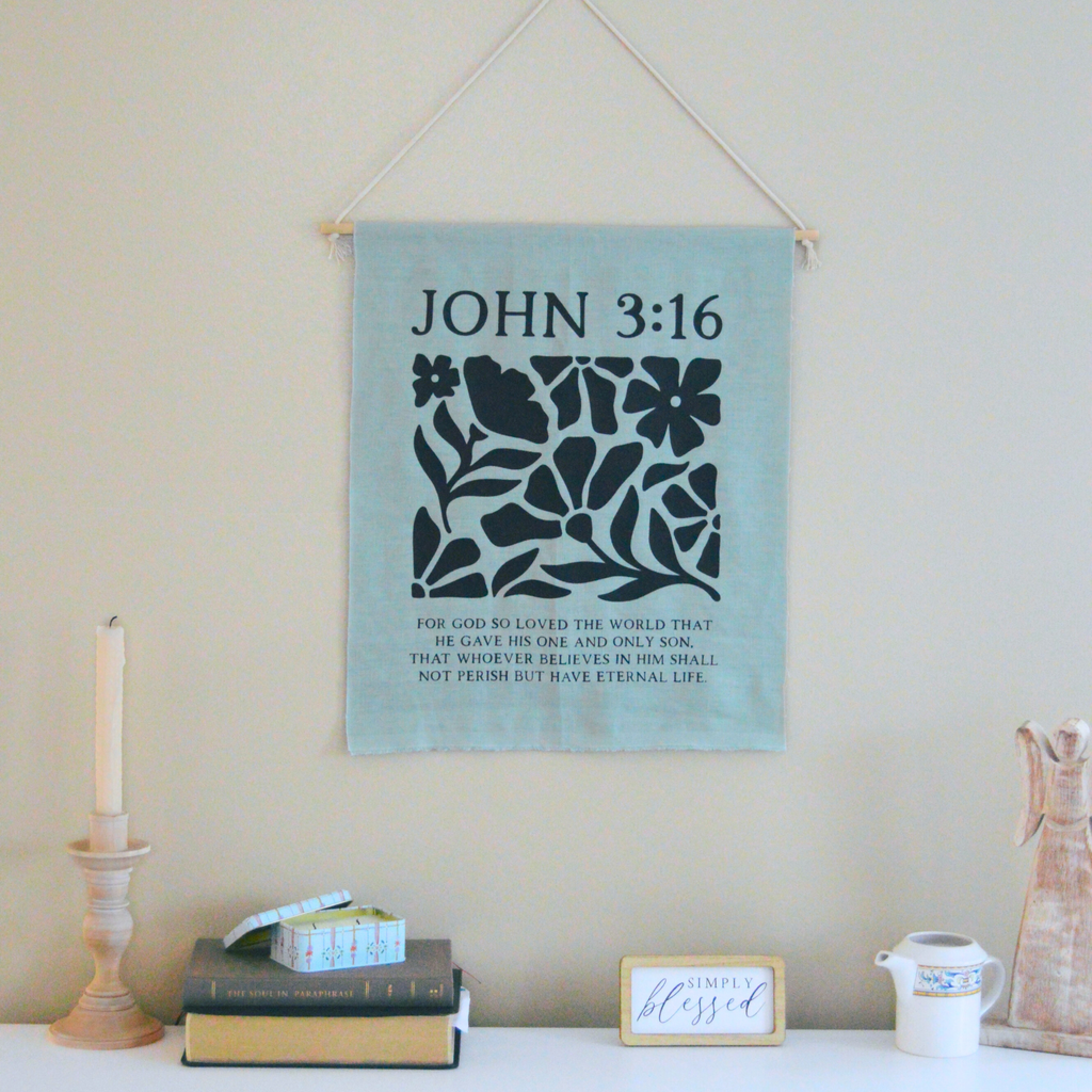 Custom Bible Verse Linen Banner
