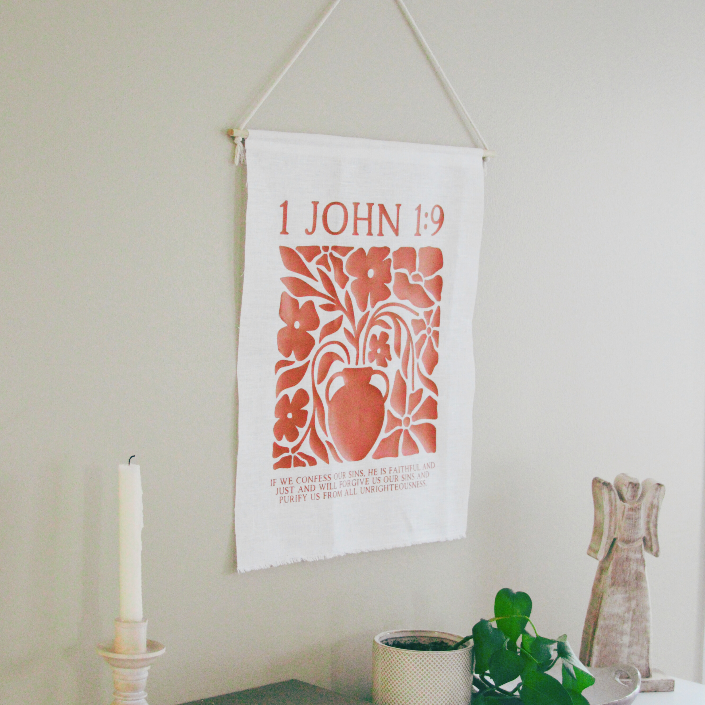 Custom Bible Verse Linen Banner