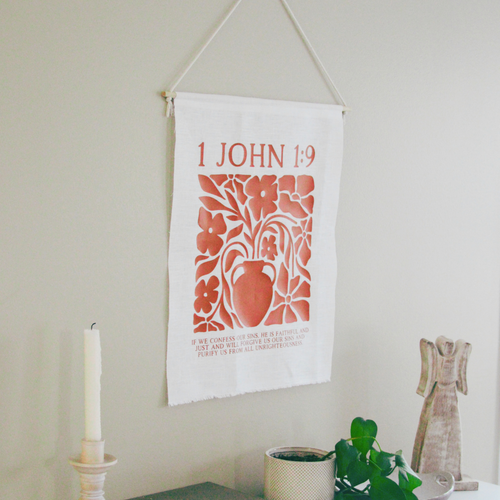 Custom Bible Verse Linen Banner