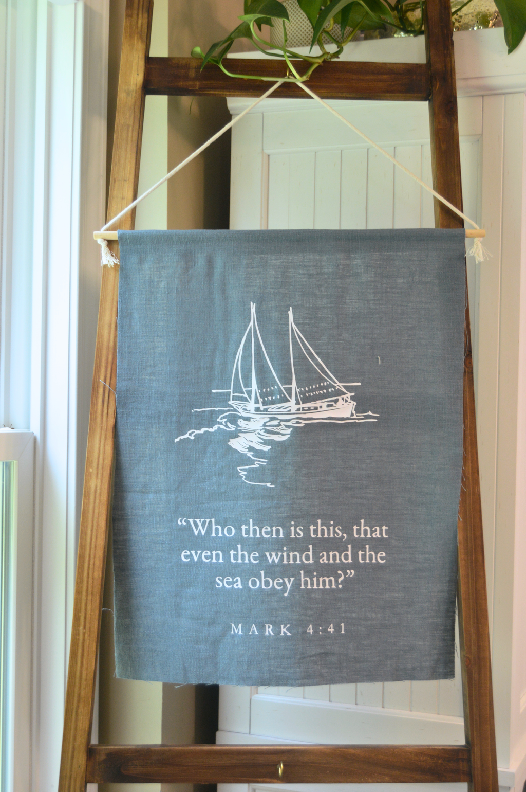 Handmade Linen Scripture Banner