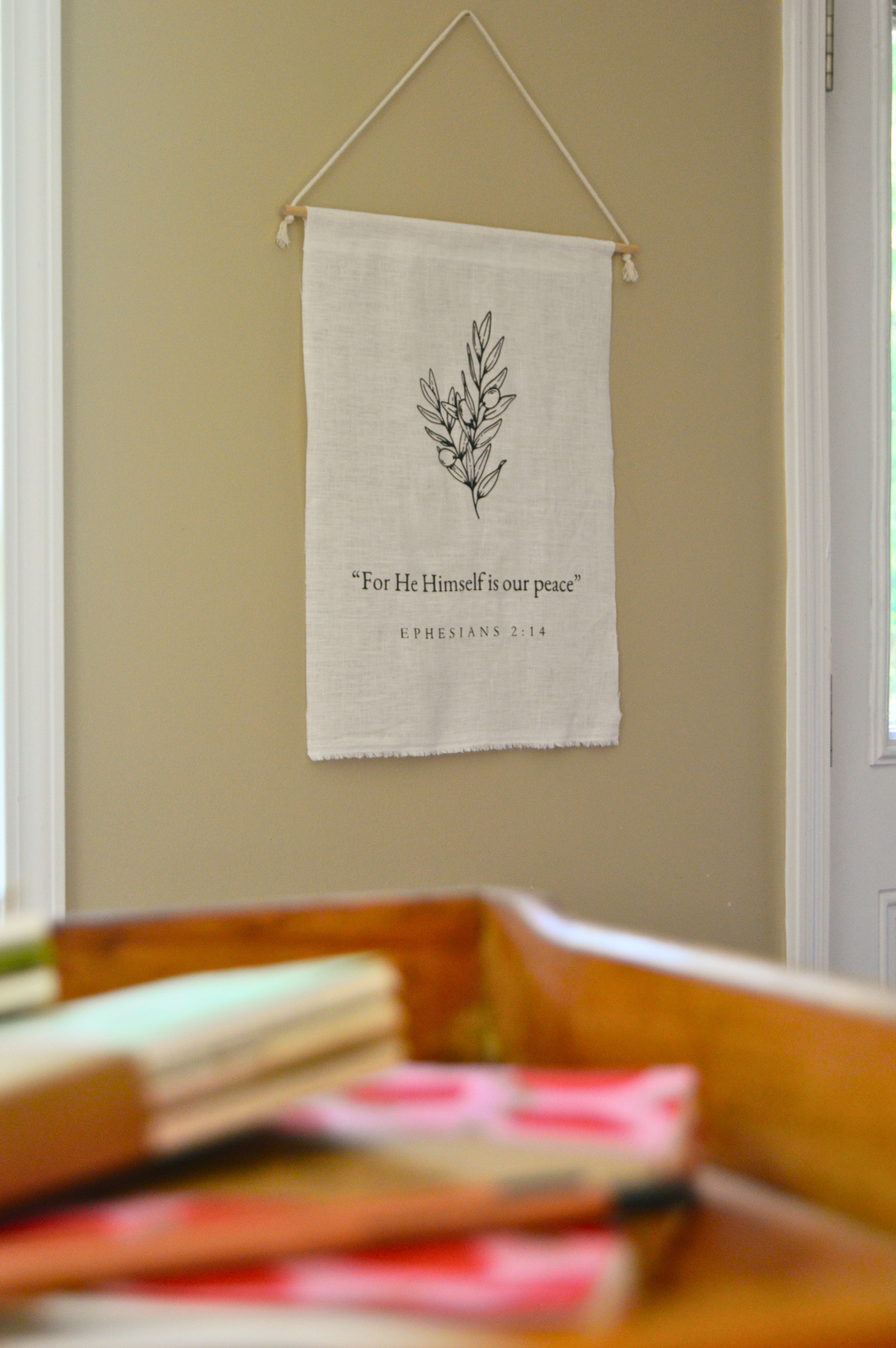 Handmade Linen Scripture Banner