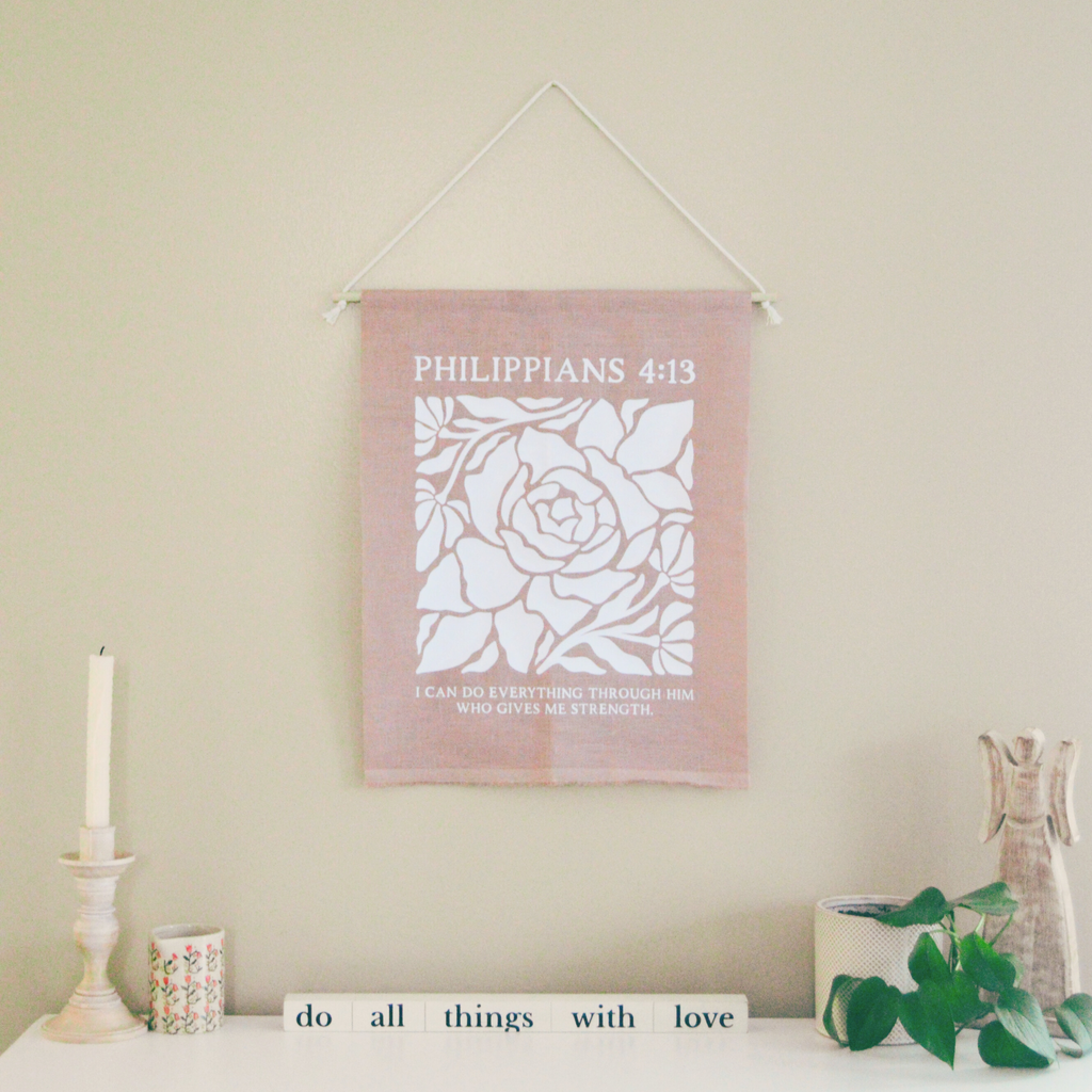Custom Bible Verse Linen Banner