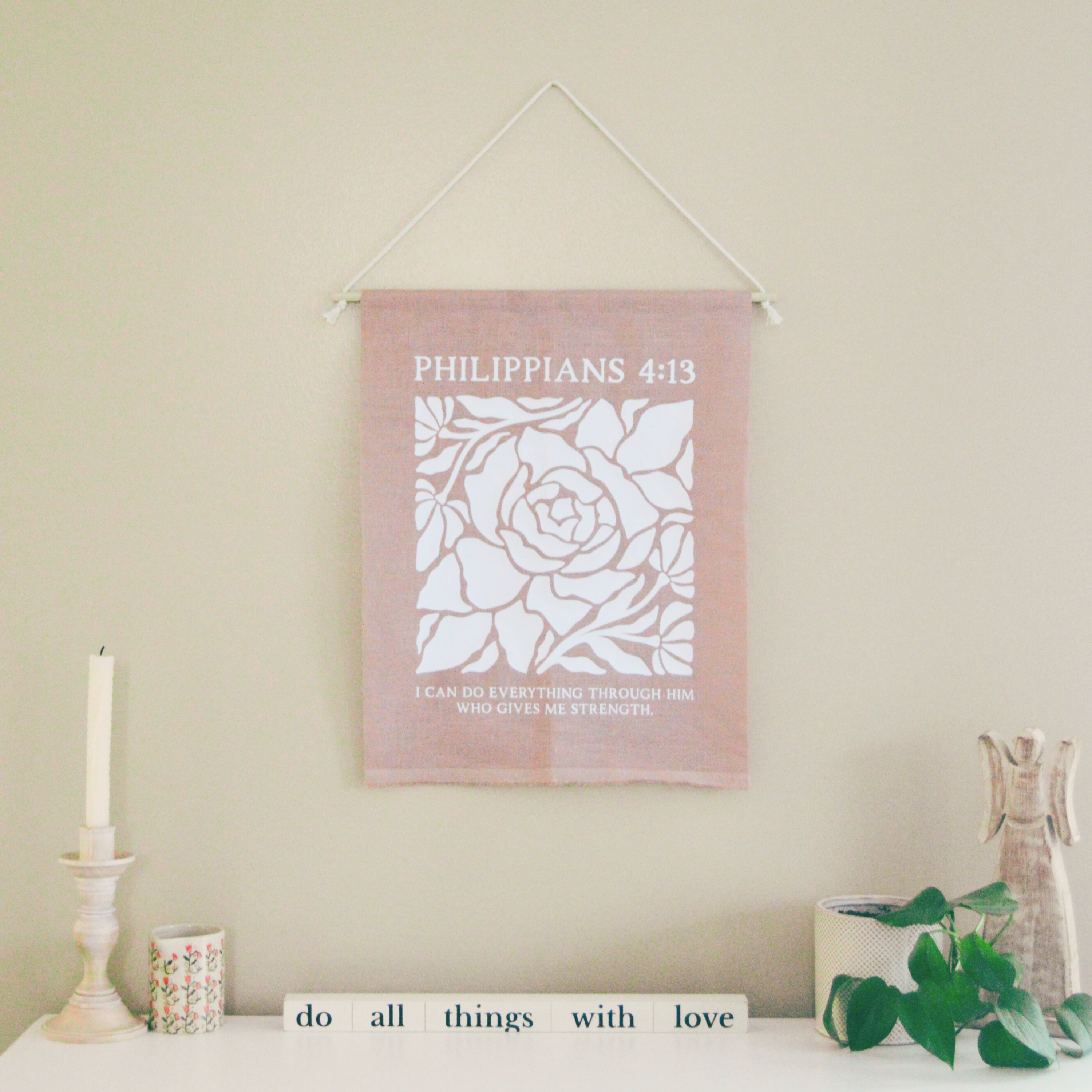 Custom Bible Verse Linen Banner